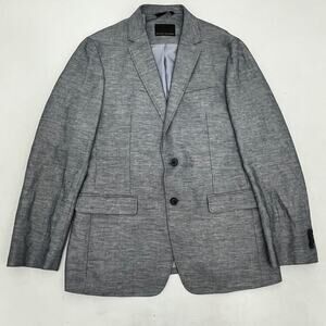 Banana Republic Mens Blazer Jacket Gray 2-Button Single Breasted Long Sleeve